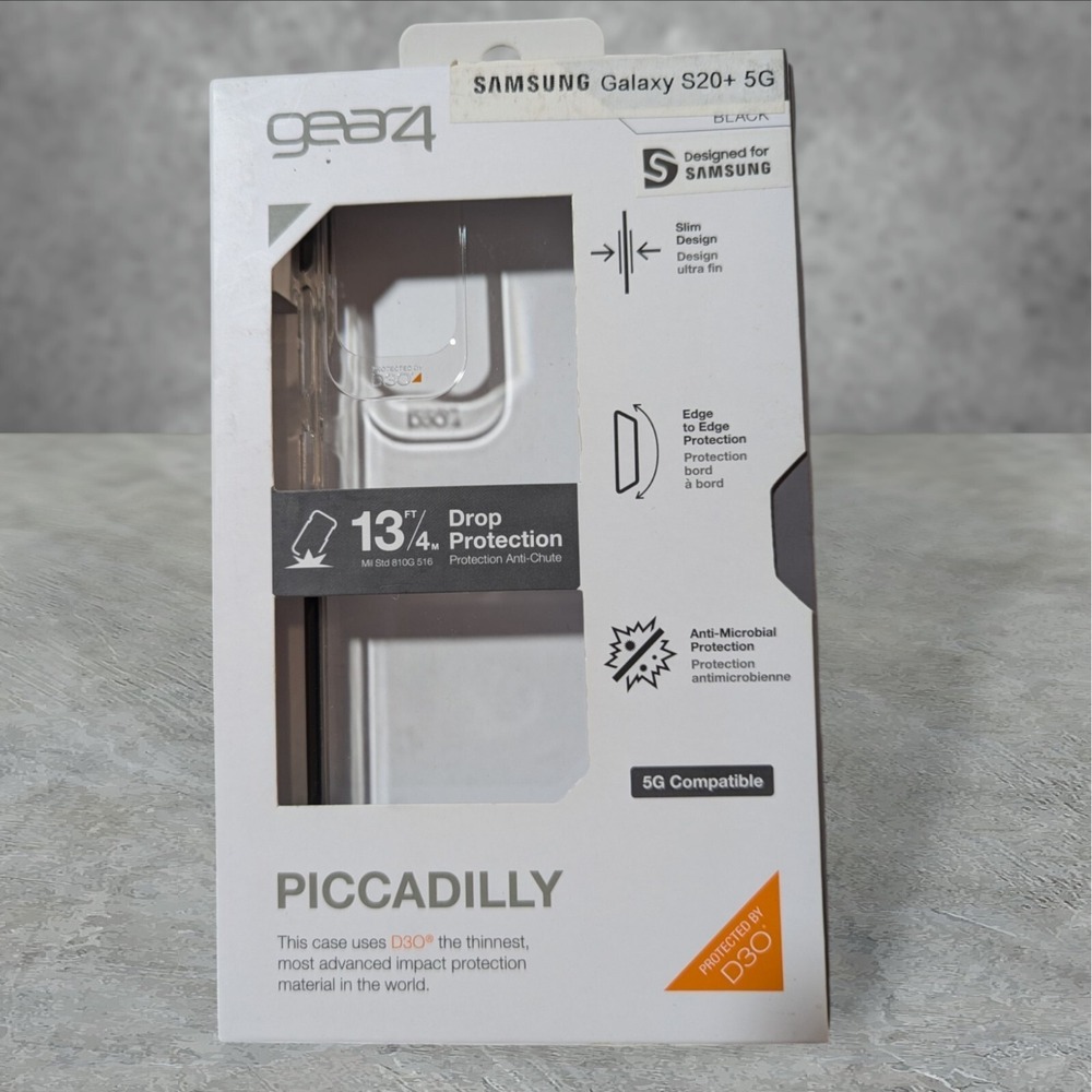 A8Gear4 Piccadilly D30 Case for Samsung Galaxy S20+ 5G - Clear With Black Edge